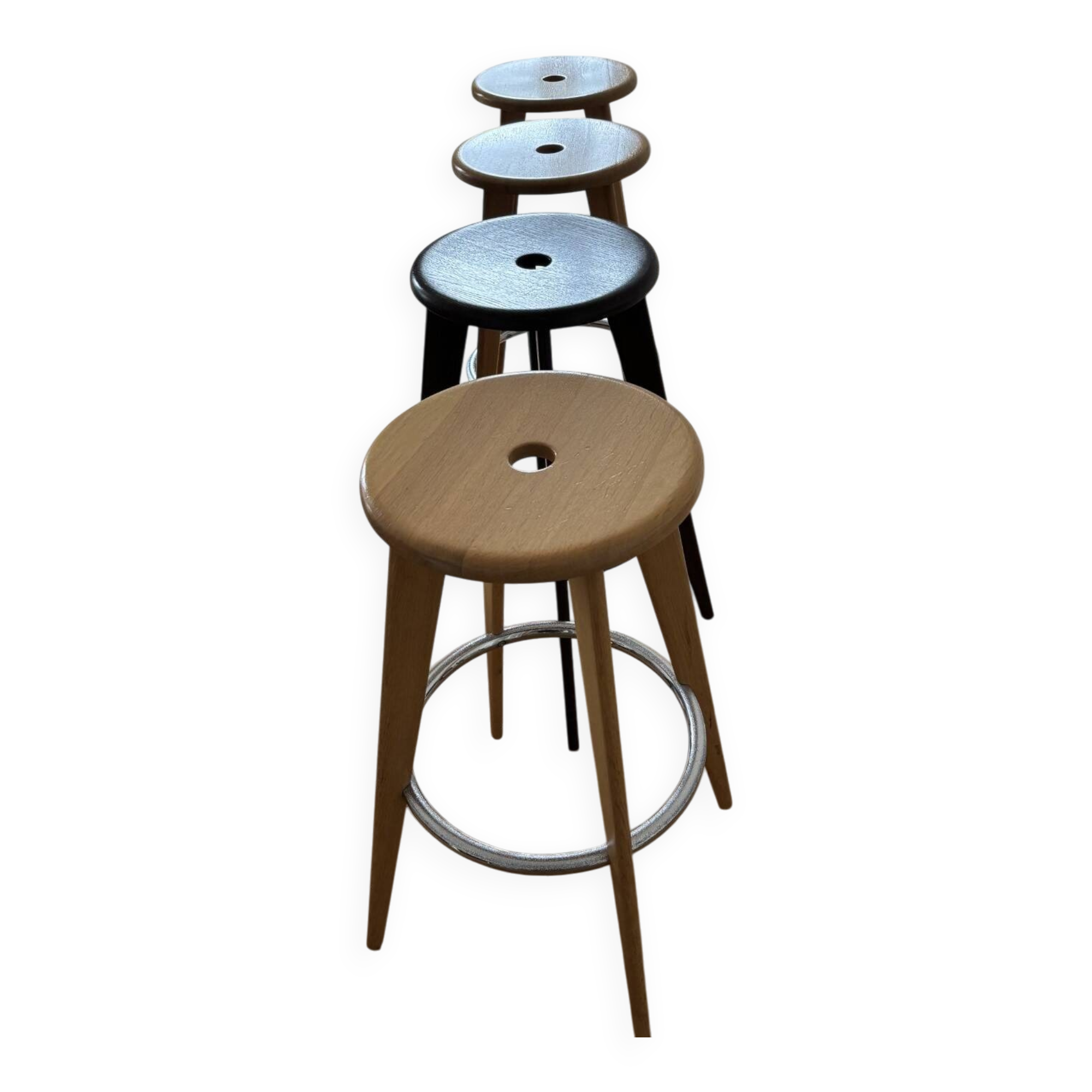 4 Jean Prouvé bar stools - Vitra Edition 2002