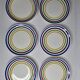Dessert set, six dessert plates in Gien earthenware, 19 cm
