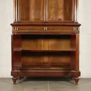 Empire library in mahogany veneer, sessile oak, France, early 19th century.