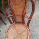 Ensemble de 4 chaises de bistrot terrasse en rotin et cannage