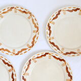 Set of 7 flat plates badonviller, nanteuil, vintage french, authentic, rare, countryside