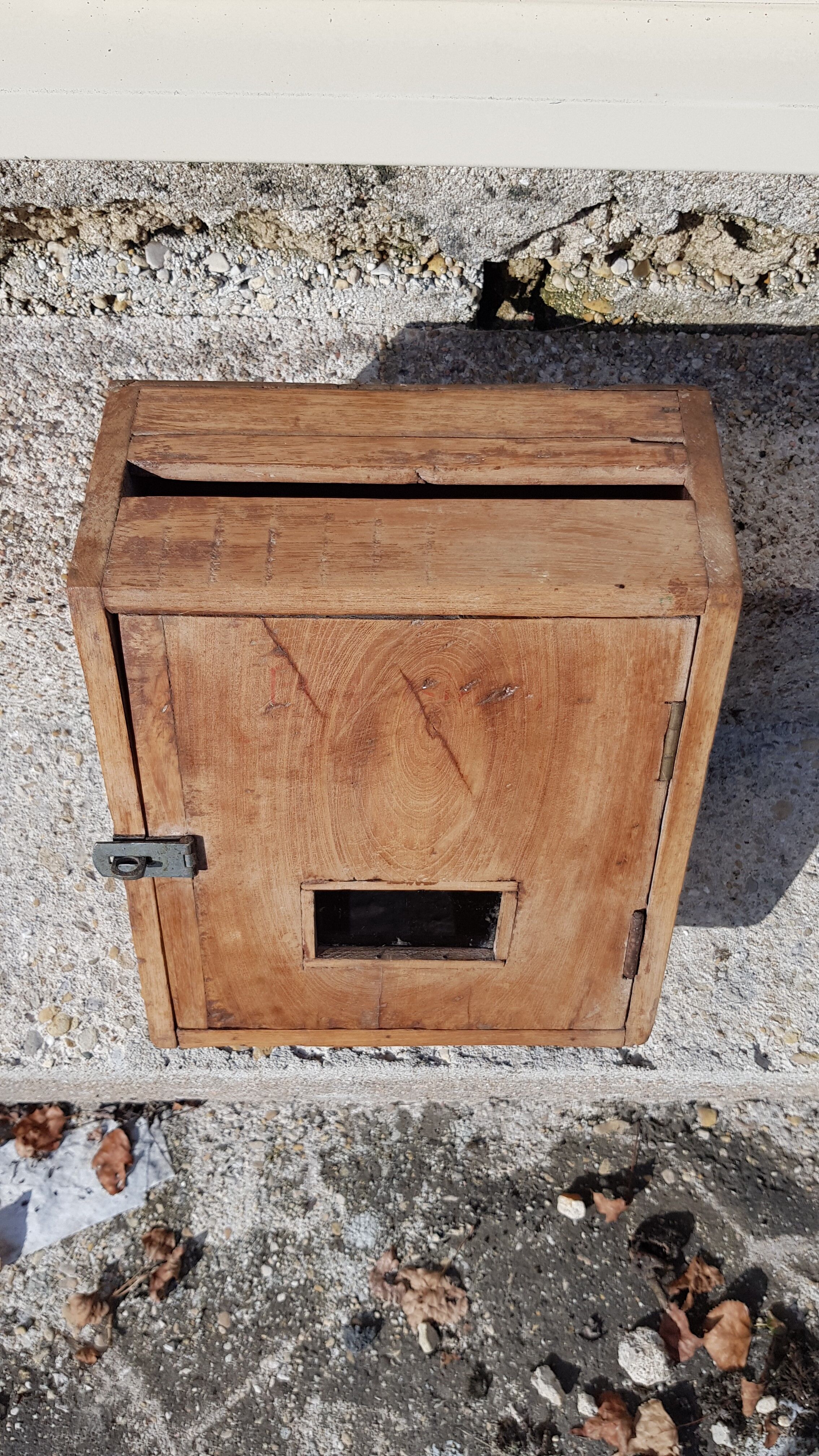 Old teak letter box