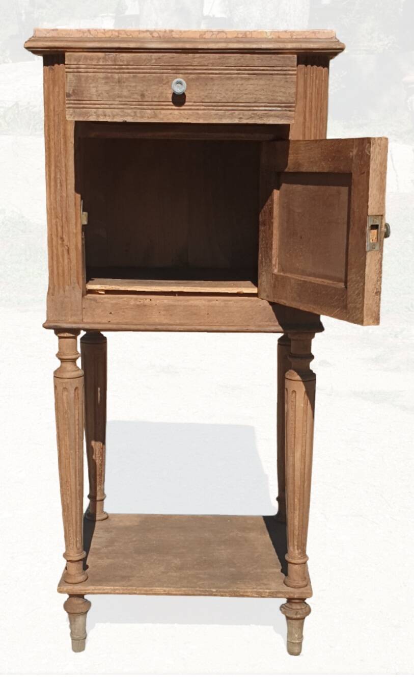 Natural wood bedside table