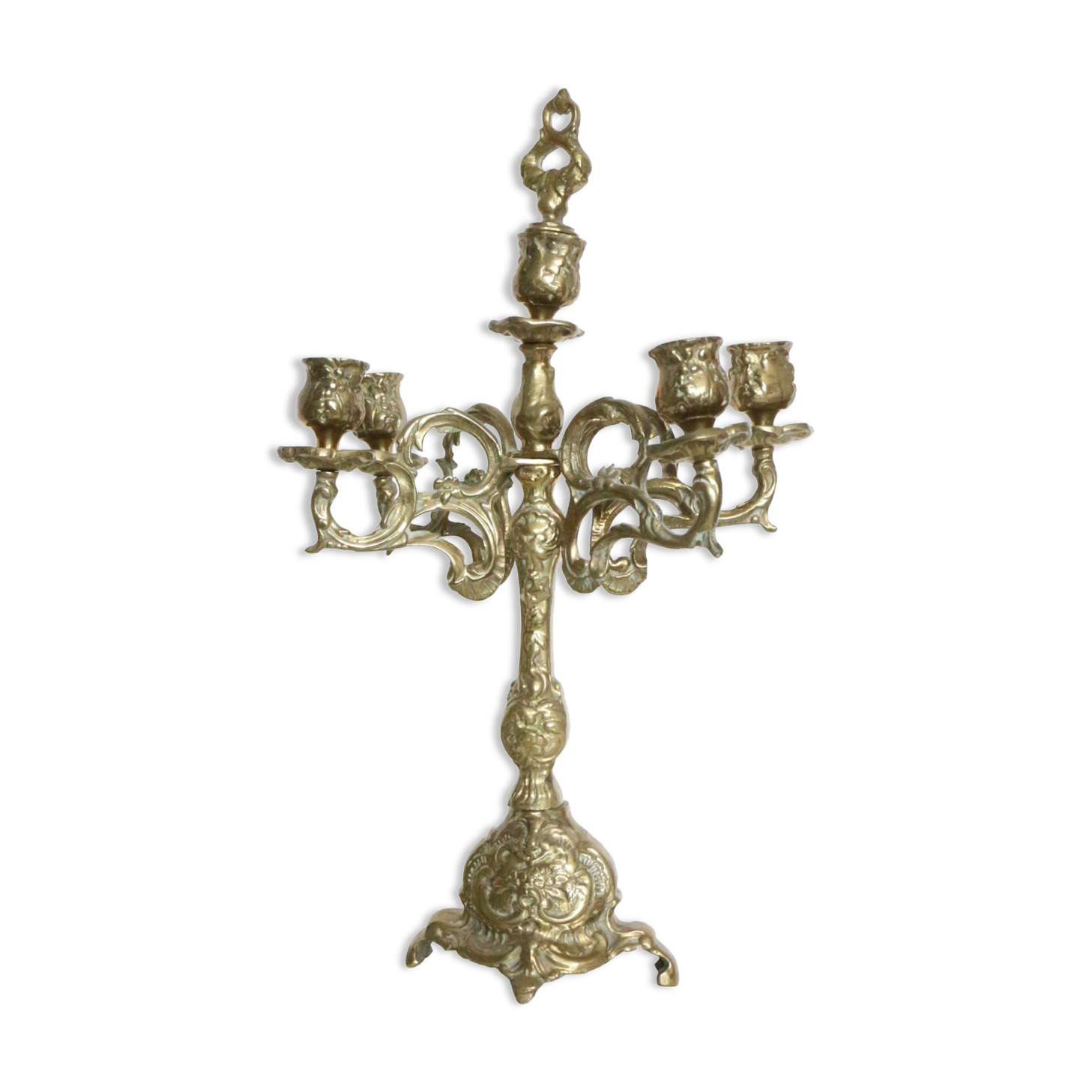 Candelabra and its smother, 5 lights, bronze