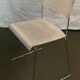 Set of 4 Italian Spilimbergo chairs in chromed steel and white plastic