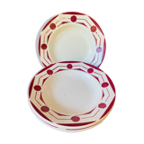 Set of 6 hollow plates old DIGOUIN model 'Chives'