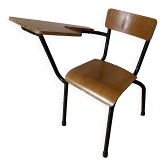 Chaise d'écolier avec pupitre vintage