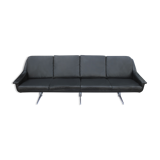 1960s leather 4-seater sofa