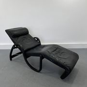 Sinus lying leather black chair from westnofa, 1970s