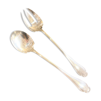 Salad cutlery, Alfénide, Christofle, Pompadour model