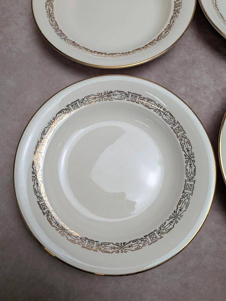 Lot de 6 assiettes creuses Villeroy & Boch – décor doré vintage