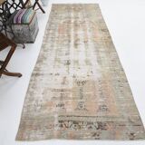 4x11 Long Wide Soft Beige Vintage Runner Rug, 116x334Cm FREE SHIPPING
