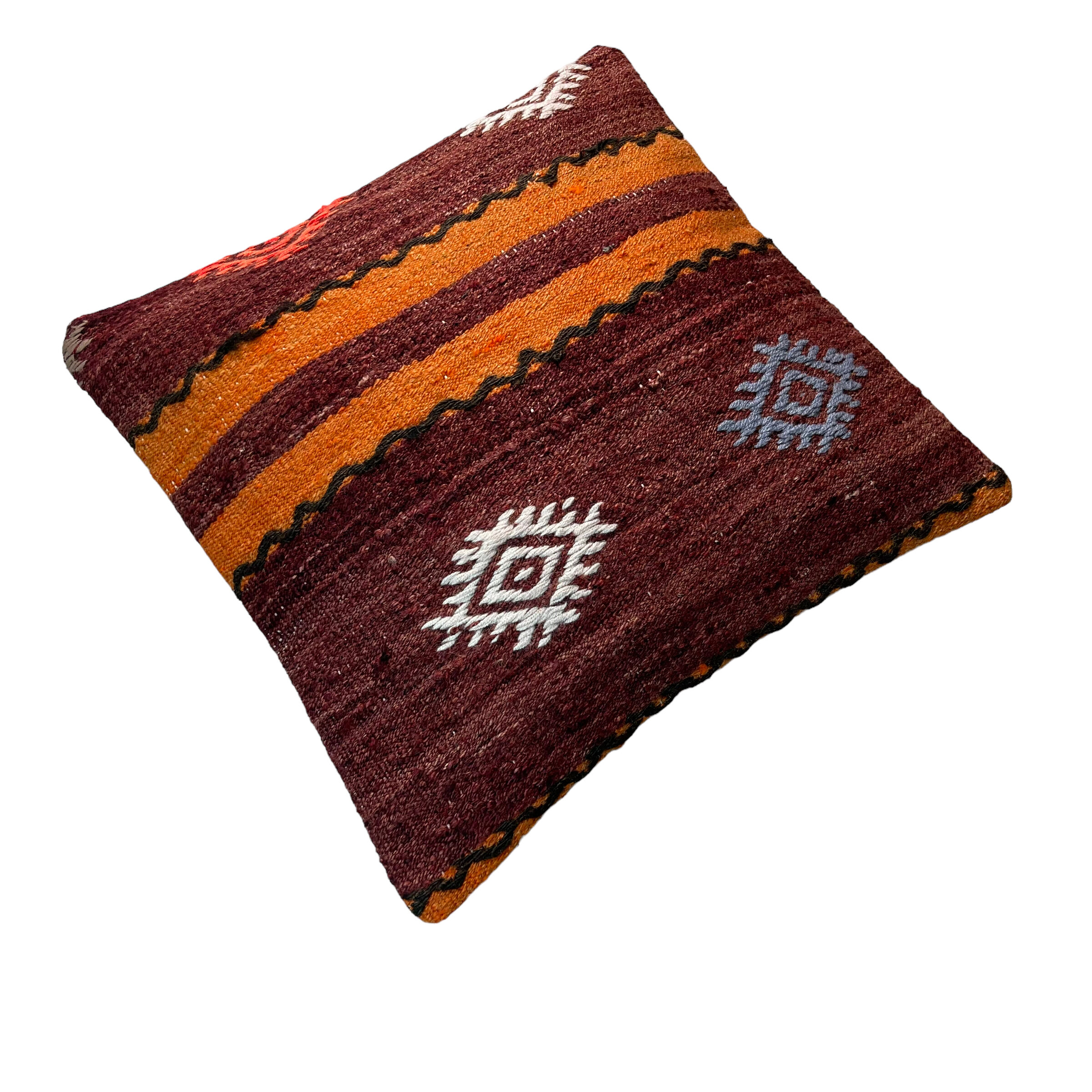 Vintage  Turkish kilim cushion cover , 40 x 40 cm