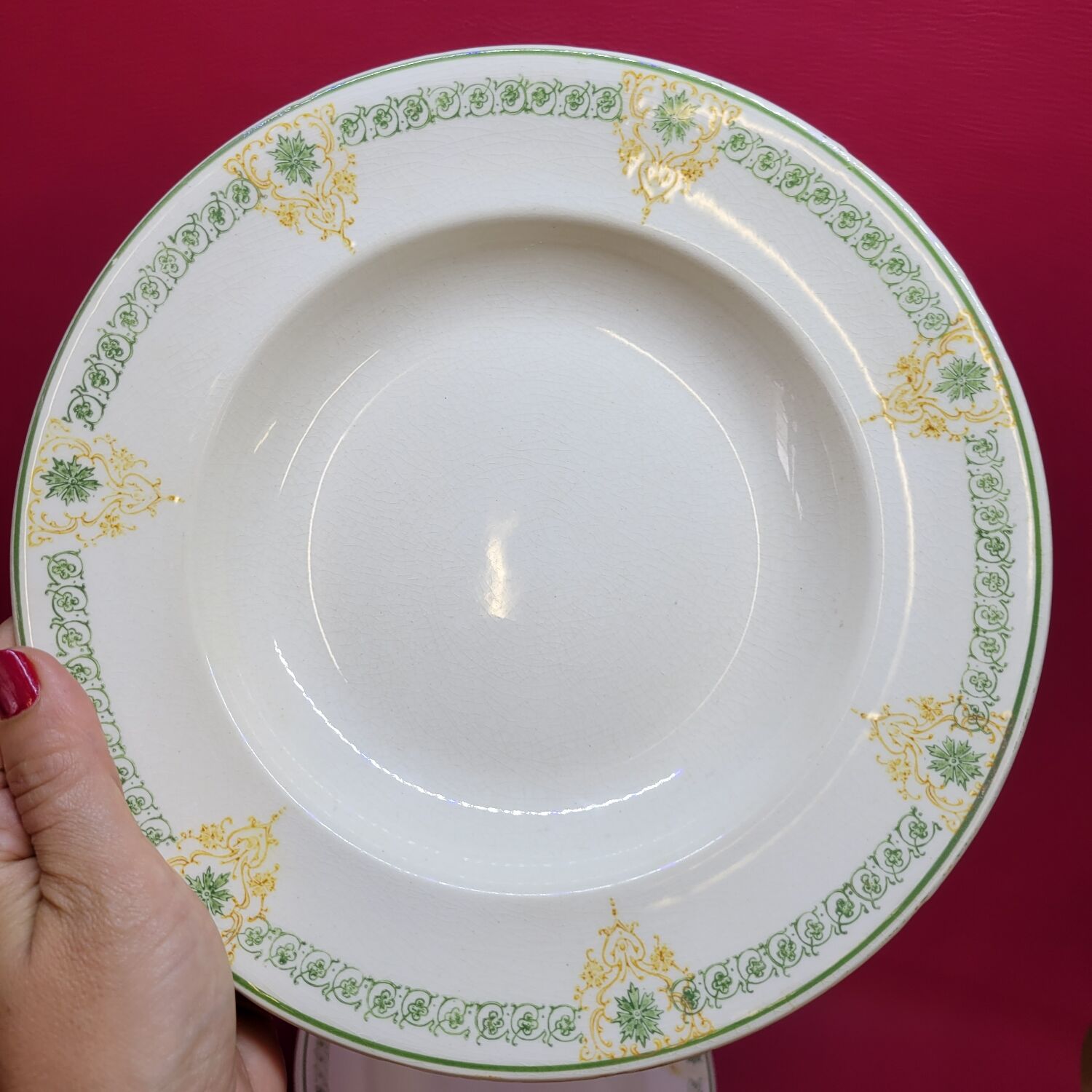 Longwy Longpré 4 old earthenware plates