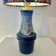 Atmospheric table lamp with crane motif shade made from Scheurich vase.
