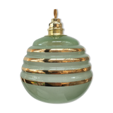 Art deco green and golden lamp