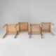 Set of four Italian oak dining chairs with Vienna straw seats, 1970s