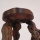 Set of 3 vintage wooden vine bar stools, 1960s