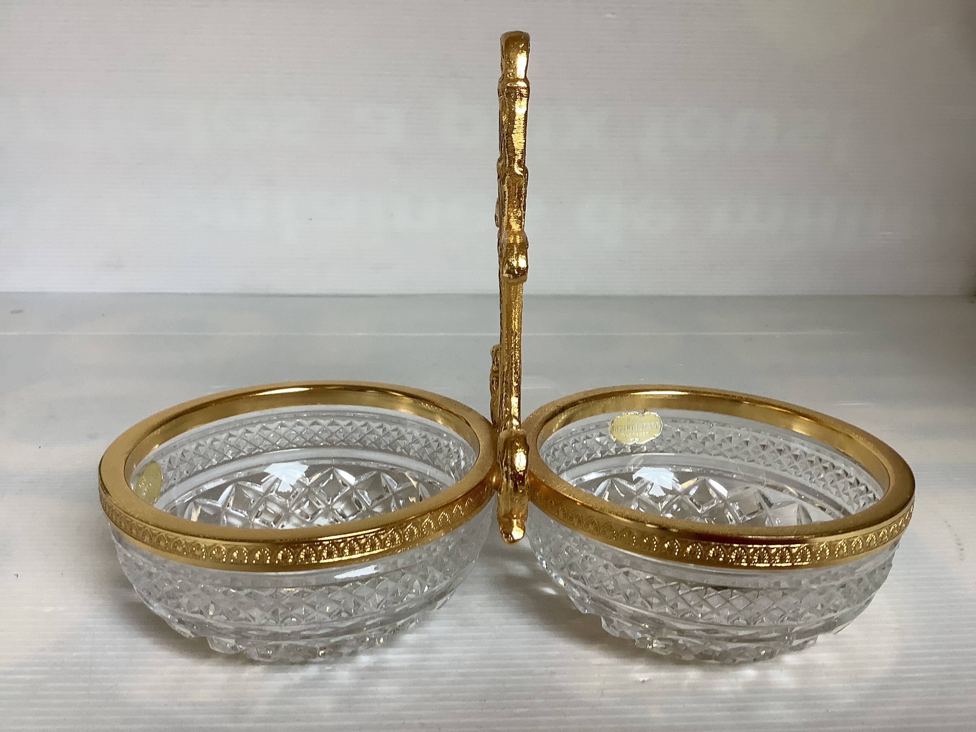 Double bowl servant in crystal Stella Genuine Lead Crystal
