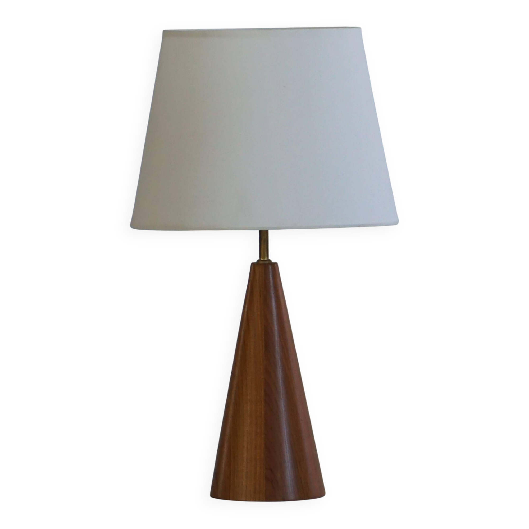 Modern Danish, a conical table lamp in teak, 1980s.