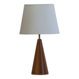 Modern Danish, a conical table lamp in teak, 1980s.