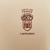 Decorative flat plate in Castelroux porcelain. Provencal scene, Landscape of Provence France