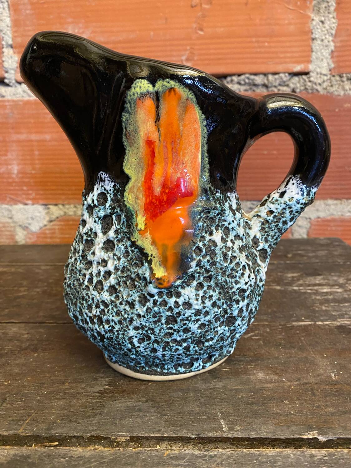 Old Pichet VALLAURIS Fat Lava Polychrome Ceramic Vintage