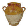 Glazed yellow confit pot, south-west of the France. Conservation pot.  XIXth