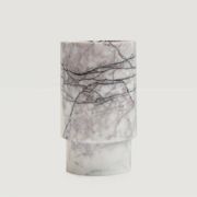 Vase and wine cooler in lilac white marble