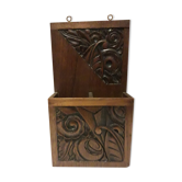 Storage box of brushes with clothes in carved wood Art Deco