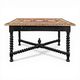 Louis XIII style table in blackened wood and tapestry