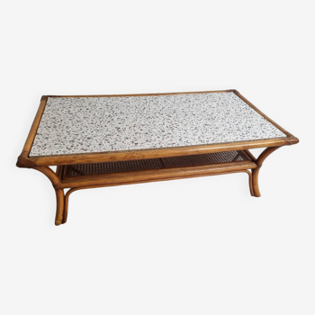 Large rattan coffee table