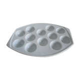 Plat à escargot en porcelaine blanche