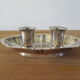 Double candle holder in silver metal signed Plasait years 30 - 40