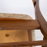 Chaise de salle à manger en teck et tissu, conception danoise des années 1960