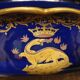 Gardener in blue porcelain of Tours, signed Herbinière.  Nineteenth century.