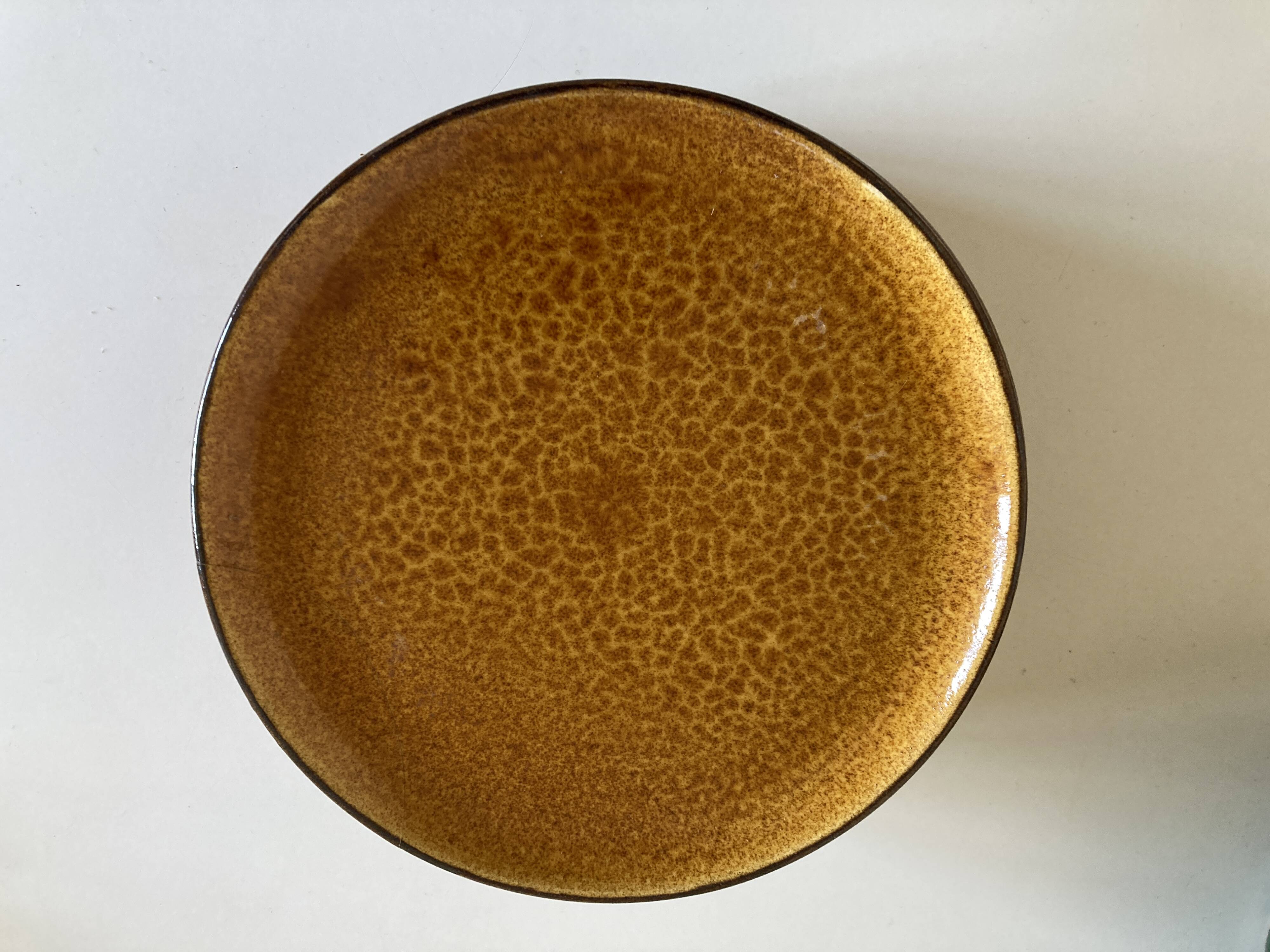 Set of 8 Dieulefit glazed earth plates workshop Mourre Milon 1970