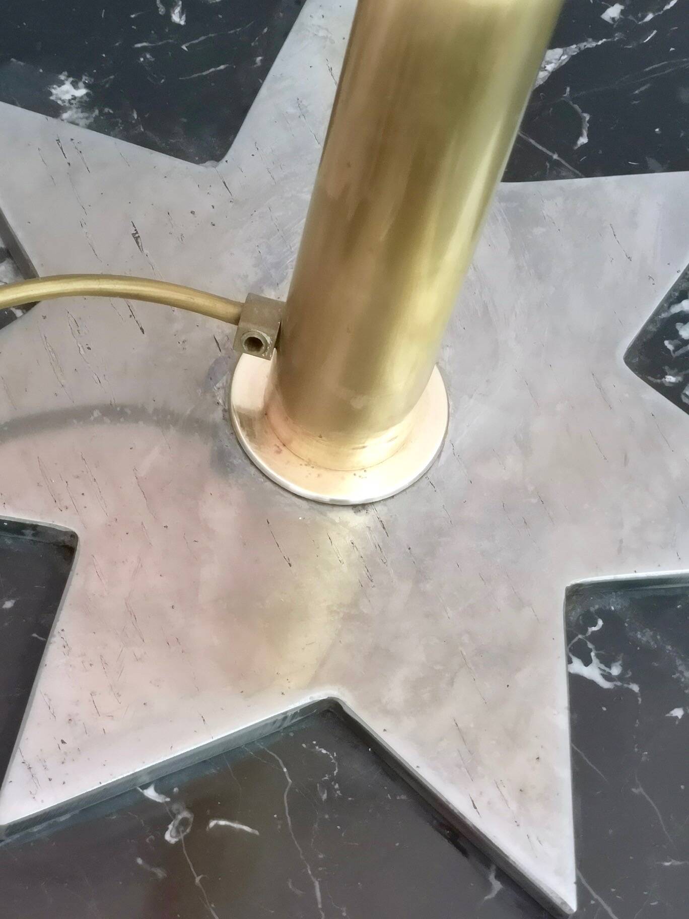 Brass, Copper and Black Marble Floor Lamp "Lampione" by Carmelo La Gaipa