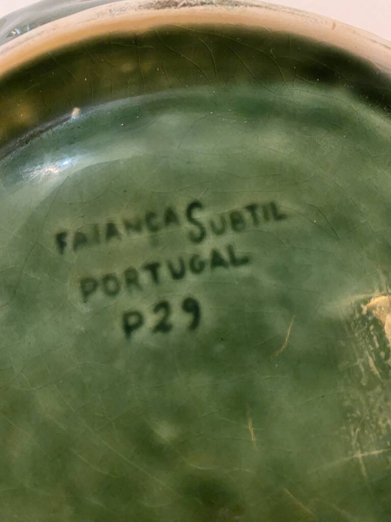Saladier Vintage en Céramique "Feuille de Chou" – Faiança Subtil, Portugal