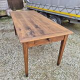 Antique rustic farmhouse table in solid oak, 19th century
