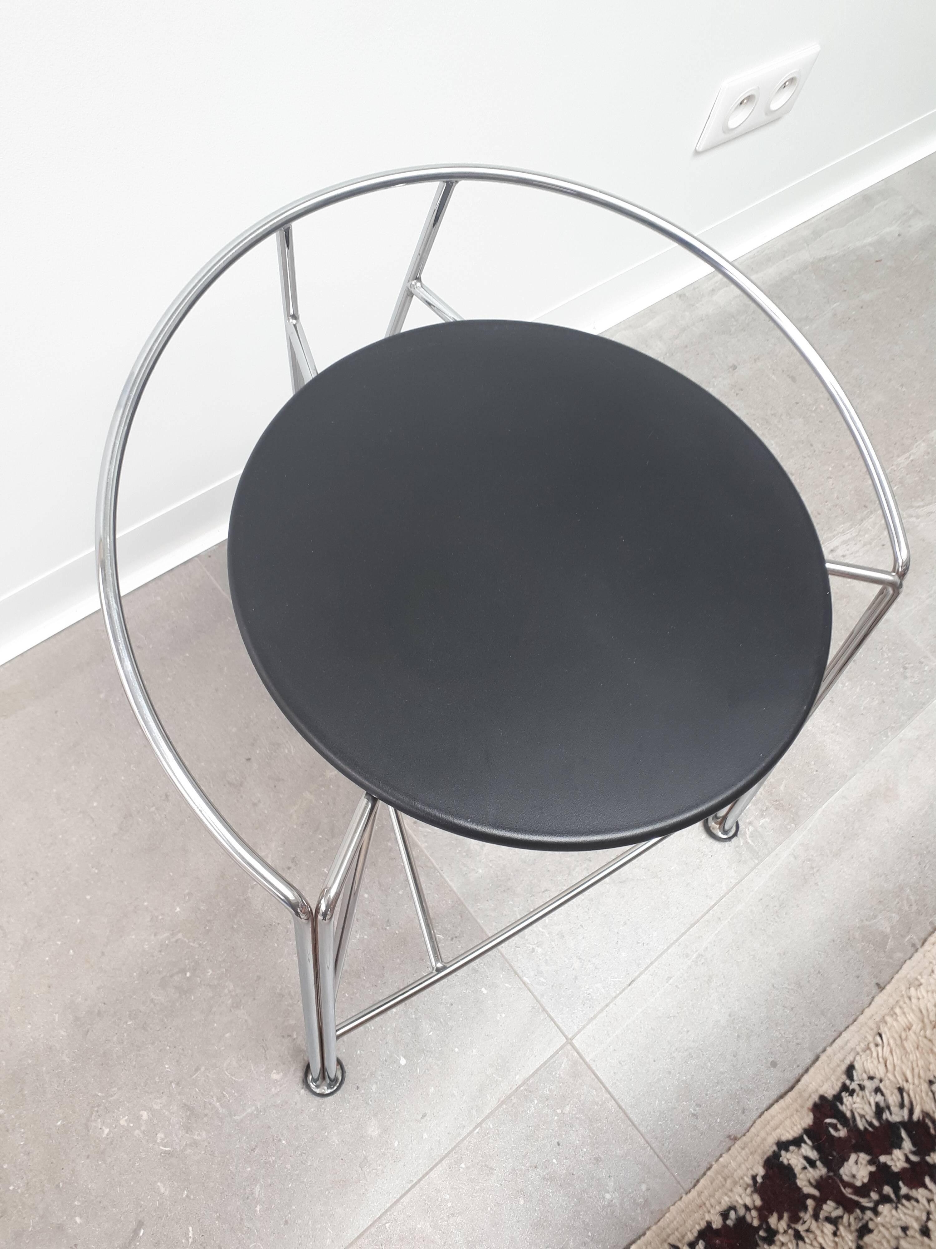 Pair of stools by Pascal Mourgue silver Moon