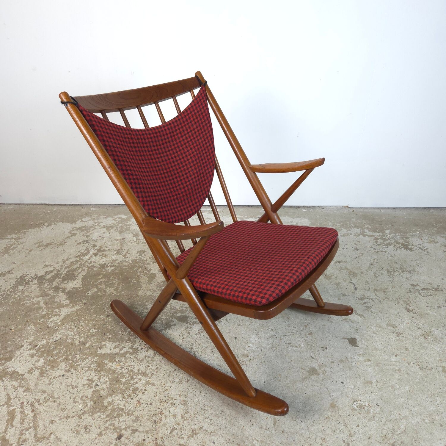 Frank Reenskaug, Bramin Møbler rocking chair Danish teak 60s