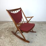 Frank Reenskaug, Bramin Møbler rocking chair Danish teak 60s