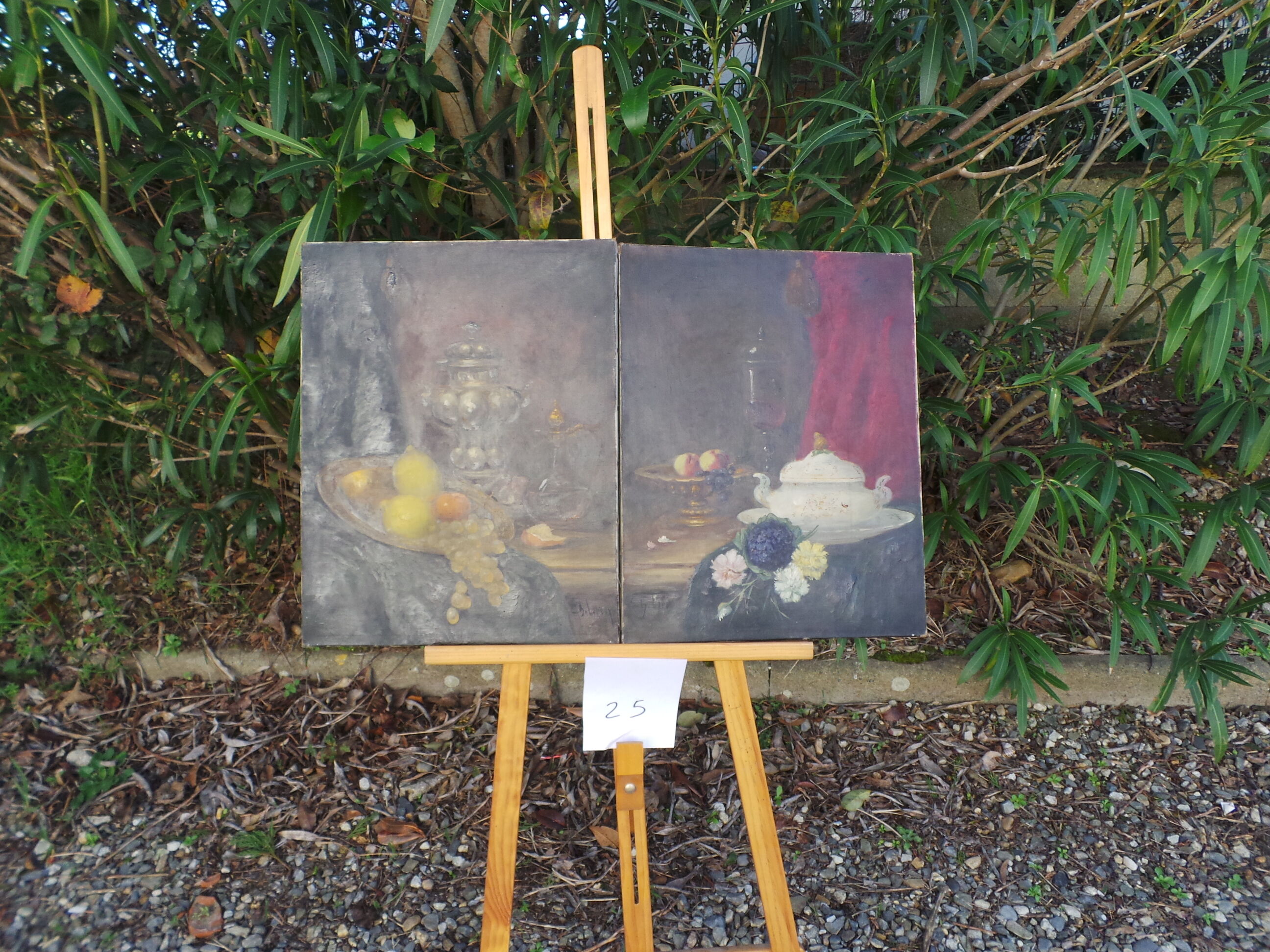 Pair of oil on canvas by Charles Leroux still life