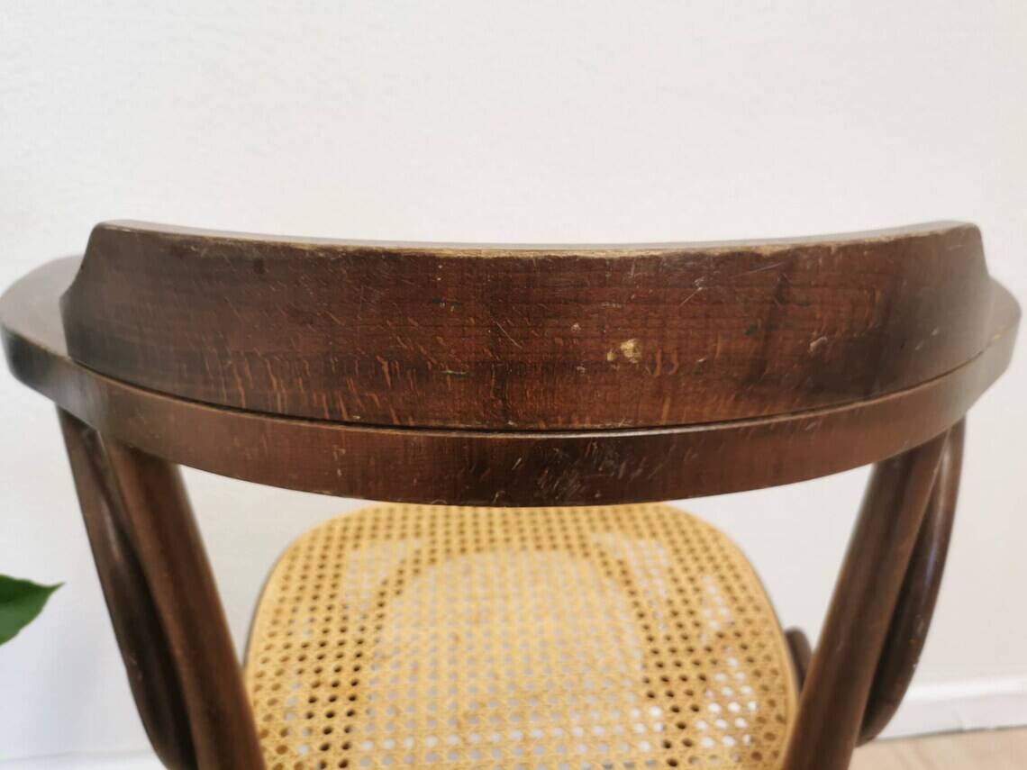 Vintage Bentwood Dining Chair with Cane Seat - Thonet Style