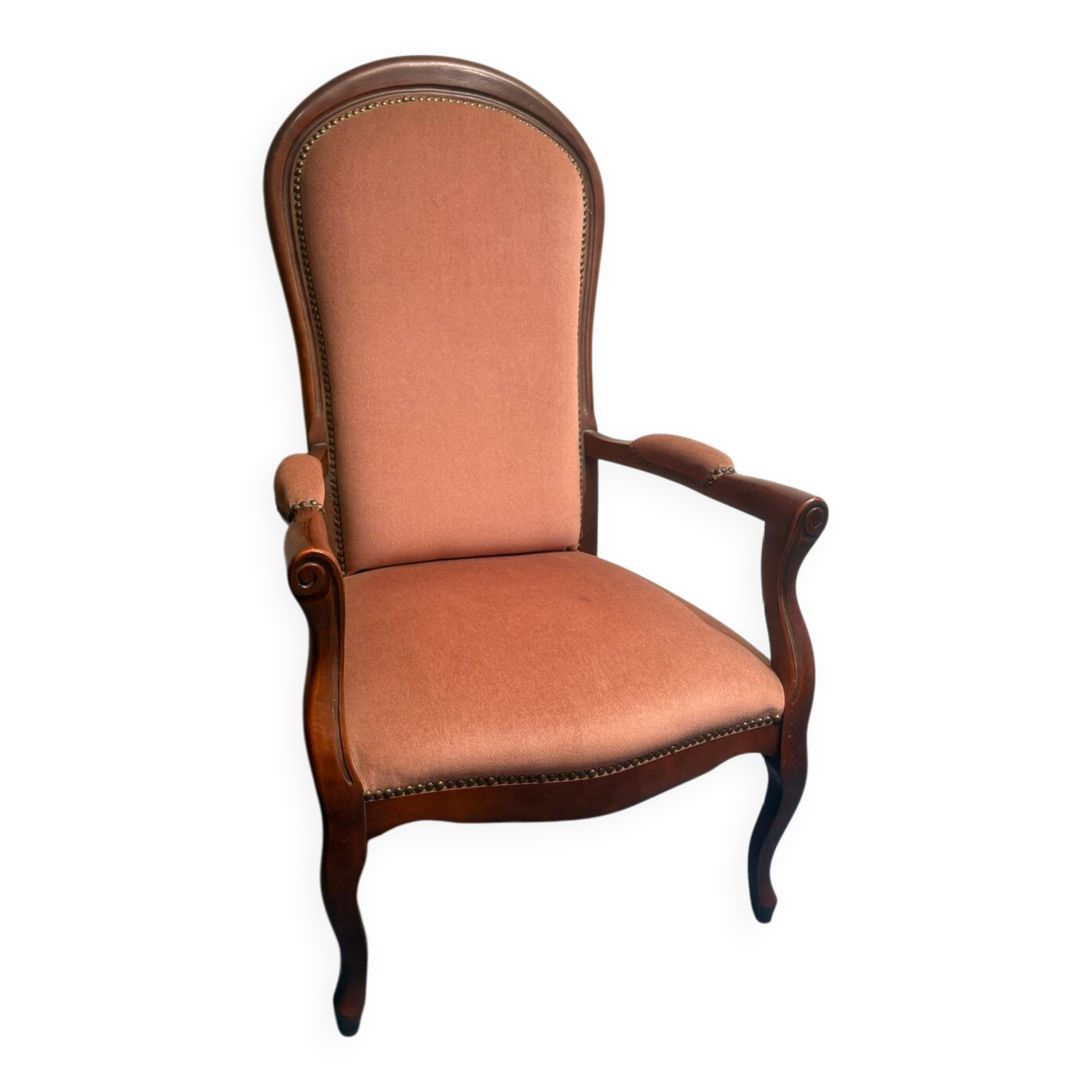 Fauteuil voltaire velours rose