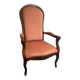 Fauteuil voltaire velours rose