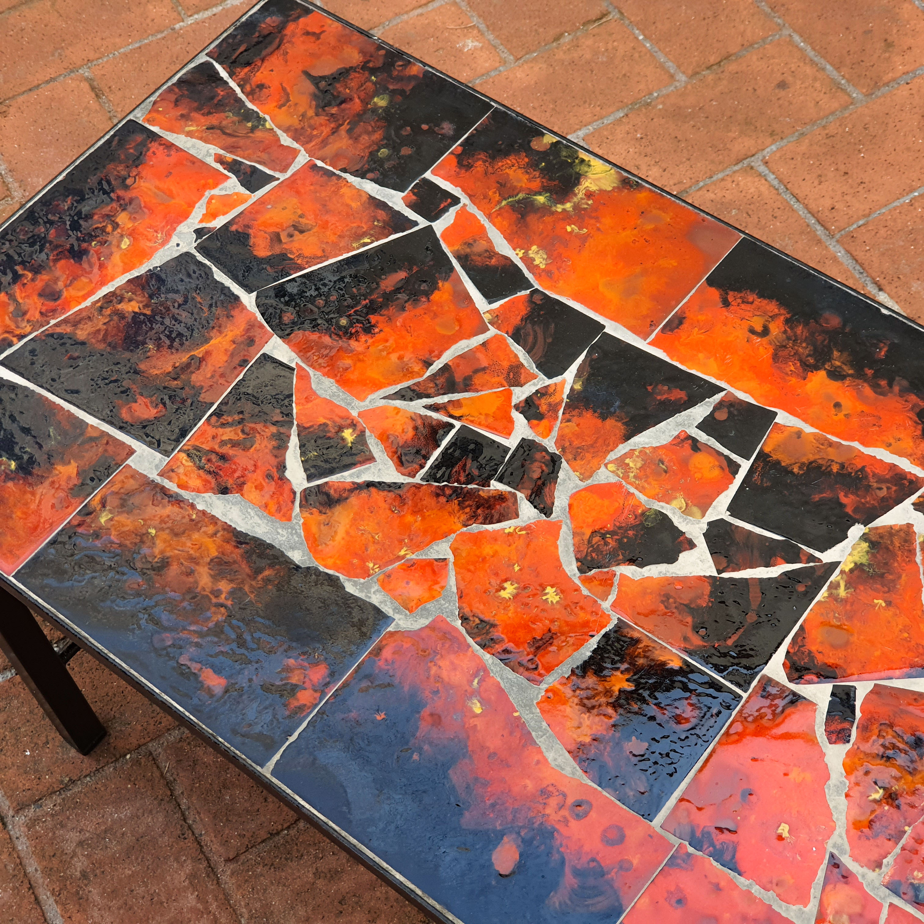 Lava Vallauris ceramic tile coffee table 1960