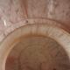 Large art deco globe pink speckled glass