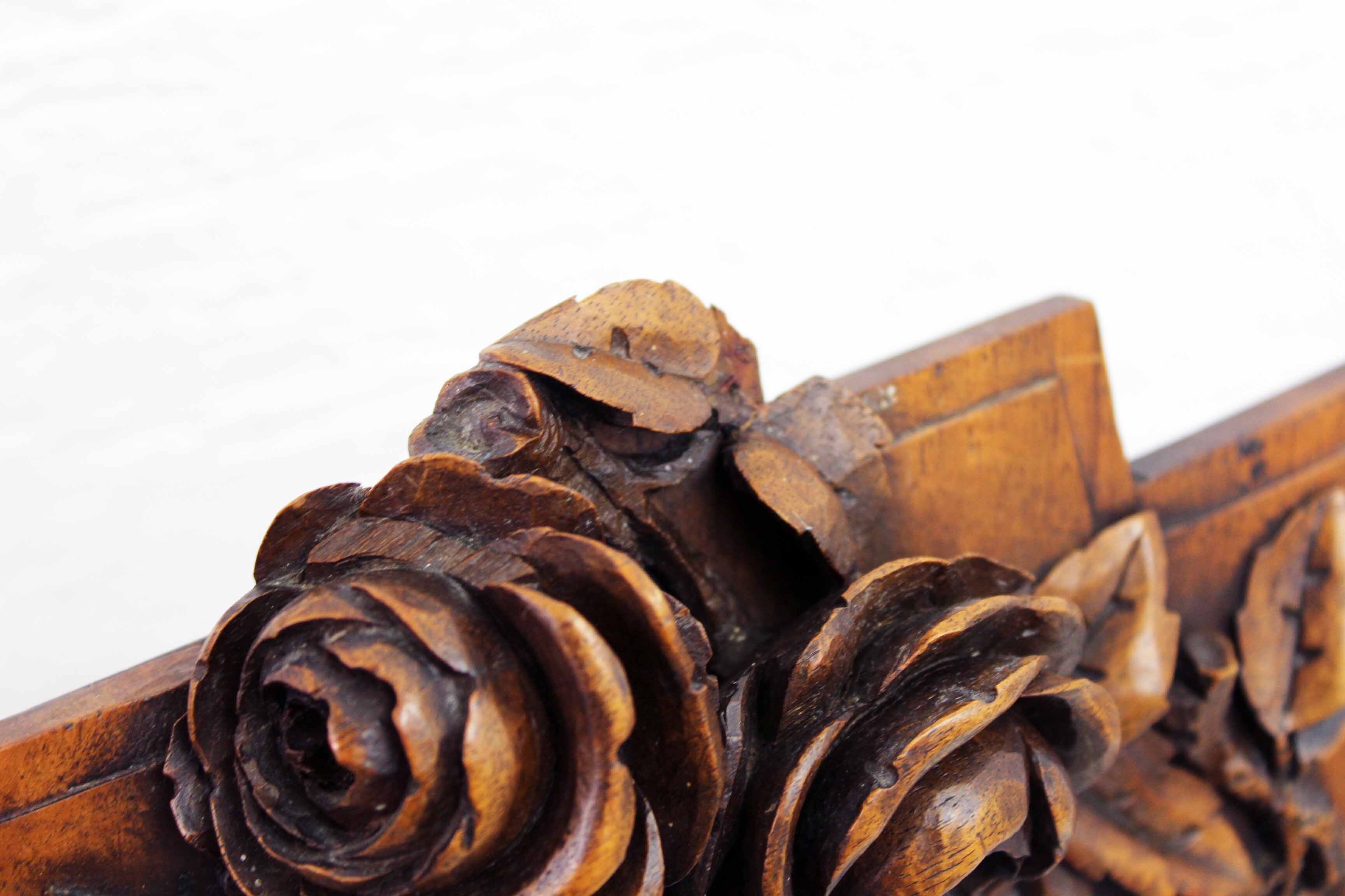 Ancient carved walnut frame mirror